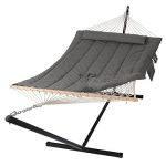 Double Outdoor Hammock with Stand �C Dark Gray