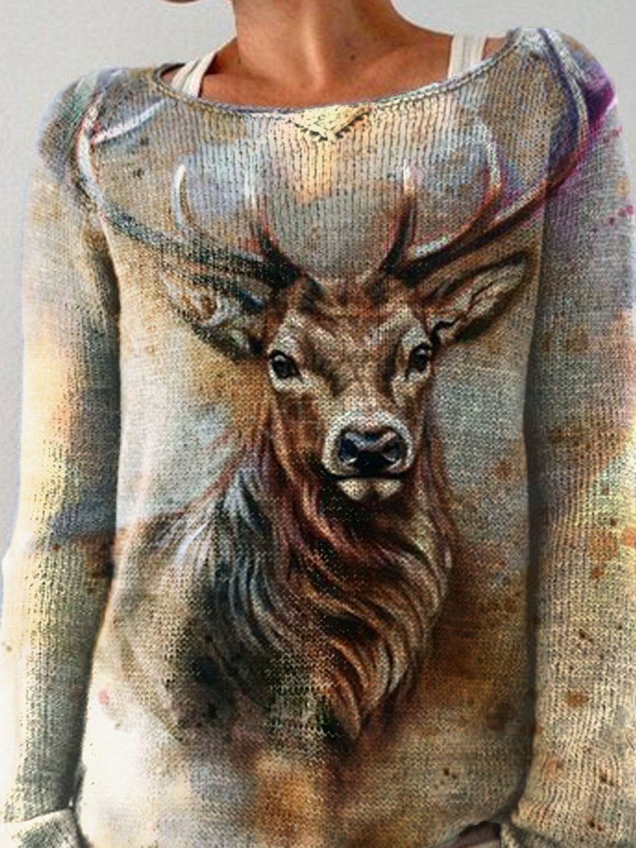 Crew Neck Casual Long Sleeve Shift Shirts & Tops