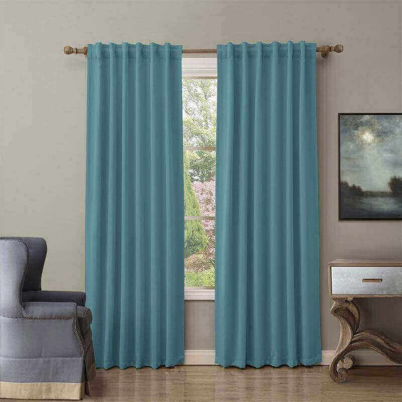CUSTOM EDOARDO Turquoise Indoor Blackout Curtain