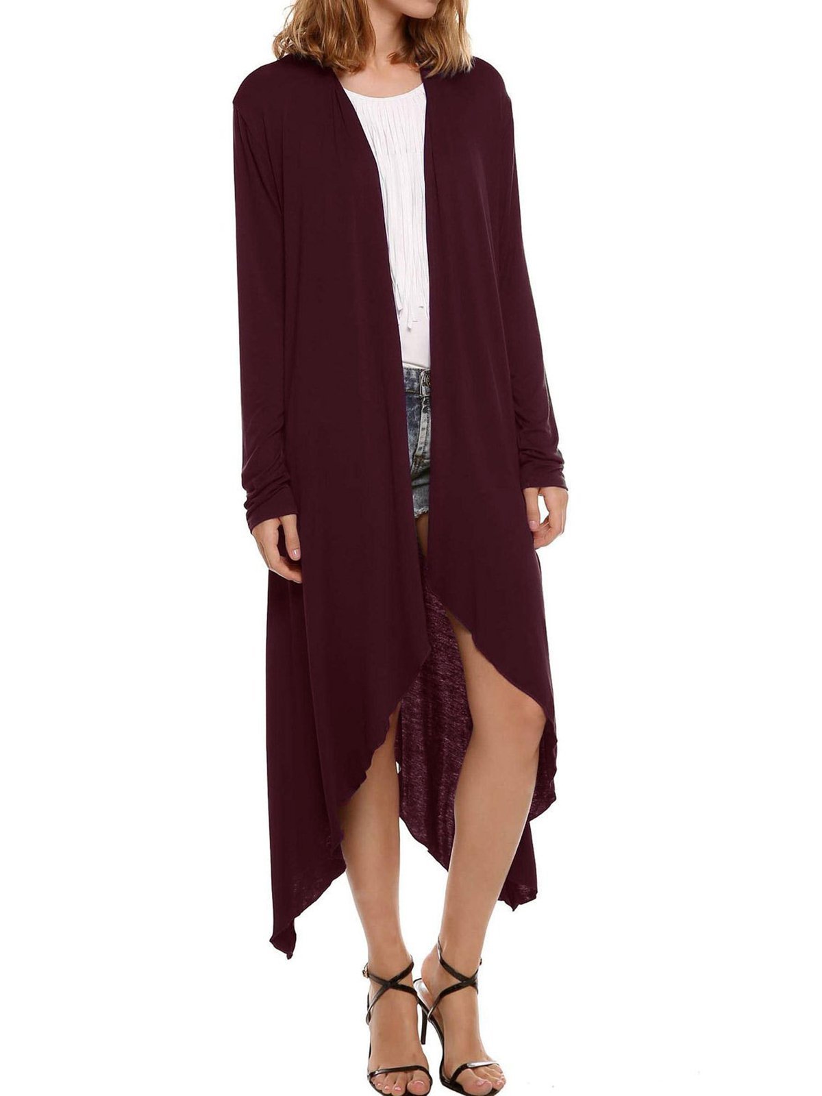 Knitted Casual Solid Spandex Sweater