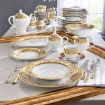 47-Piece Accent Dinnerware Set, Gold Palazzo