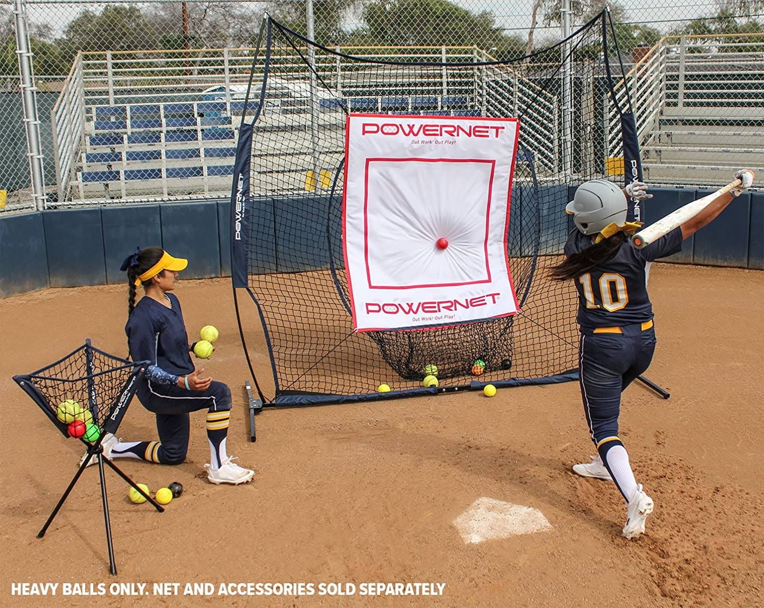 Powernet 3.2x22 Weighted Hitting Batting Training Balls 9 Pack Lite 12, 14, 16 oz