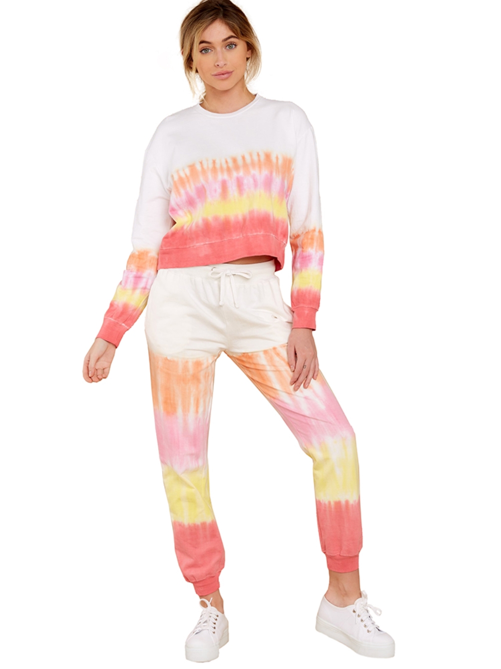Autumn Tie Dye Matching Top and Pants Lounge Wear