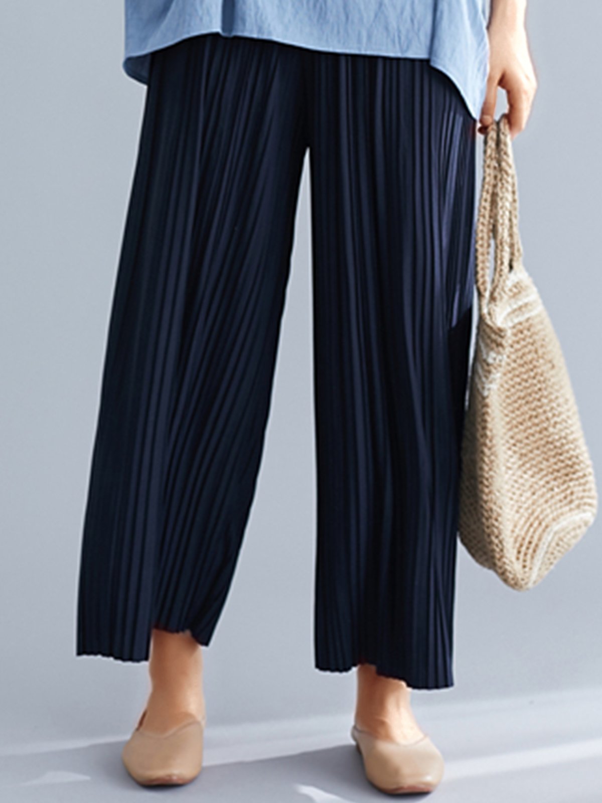 Plus Size Women Plain Casual Pants