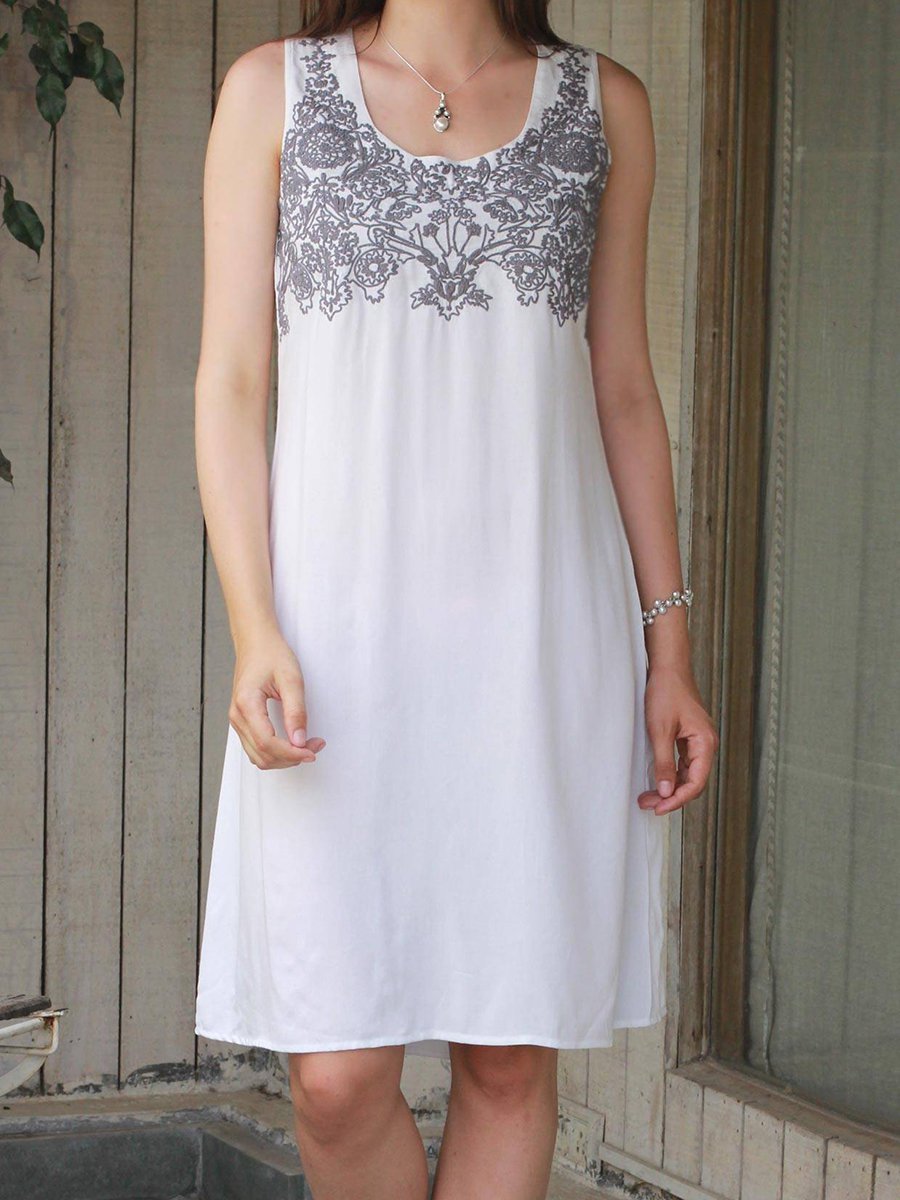 Polyester Cotton Tribal Printed Casual Dresses