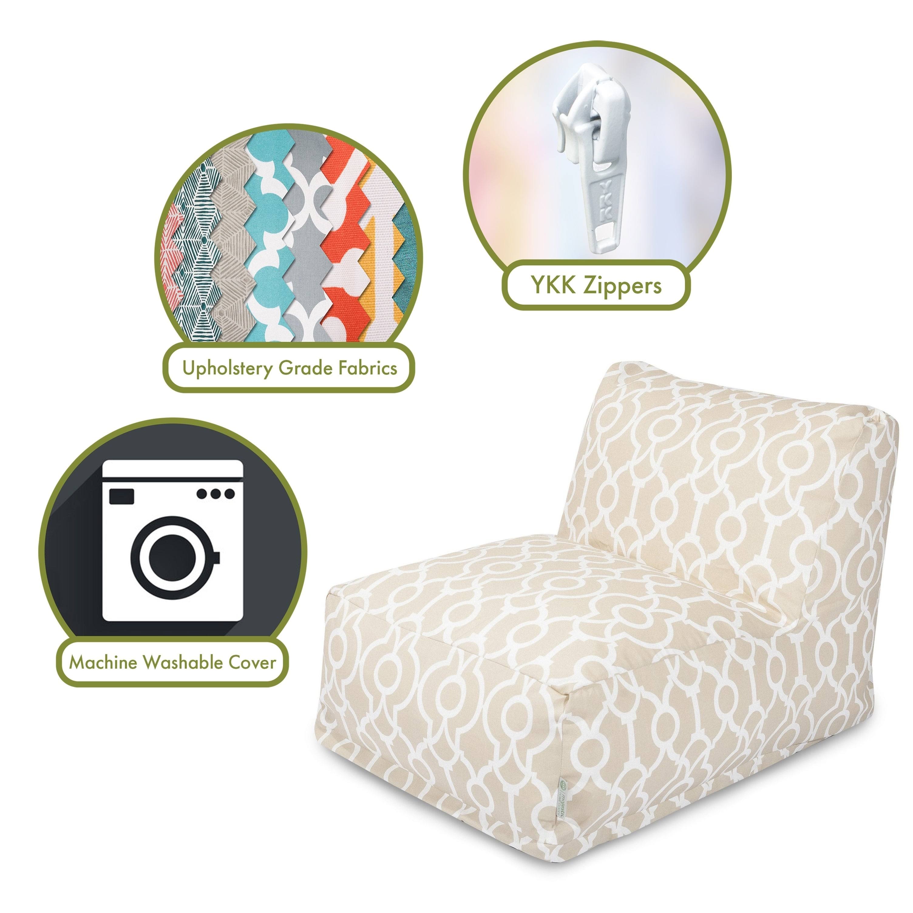 Majestic Home Goods Athens Black Bean Bag Lounger Chair