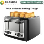 Stainless steel electric toaster household automatic baking bread maker breakfast machine