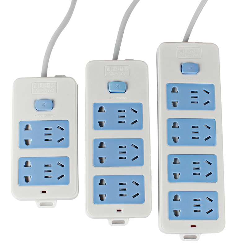 多规格长线插板带线批发 家用大功率电脑排插 办公室接线开关面板