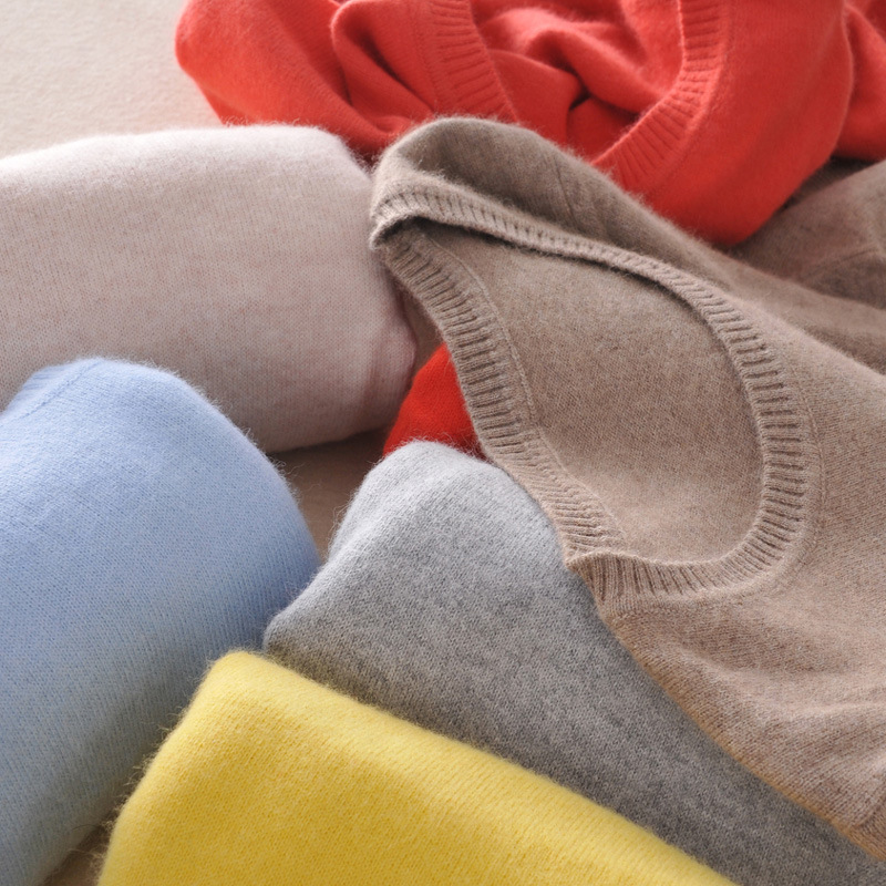 Sweater women cashmere sweater knit women's autumn and winter new round neck slim-fit woolen sweater short large size pullover bottoming shirt