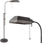 58��� Adjustable Standing Pharmacy Floor Lamp / Brushed Pewter
