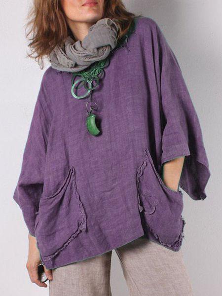 V Neck Long Sleeve Casual Casual Tops