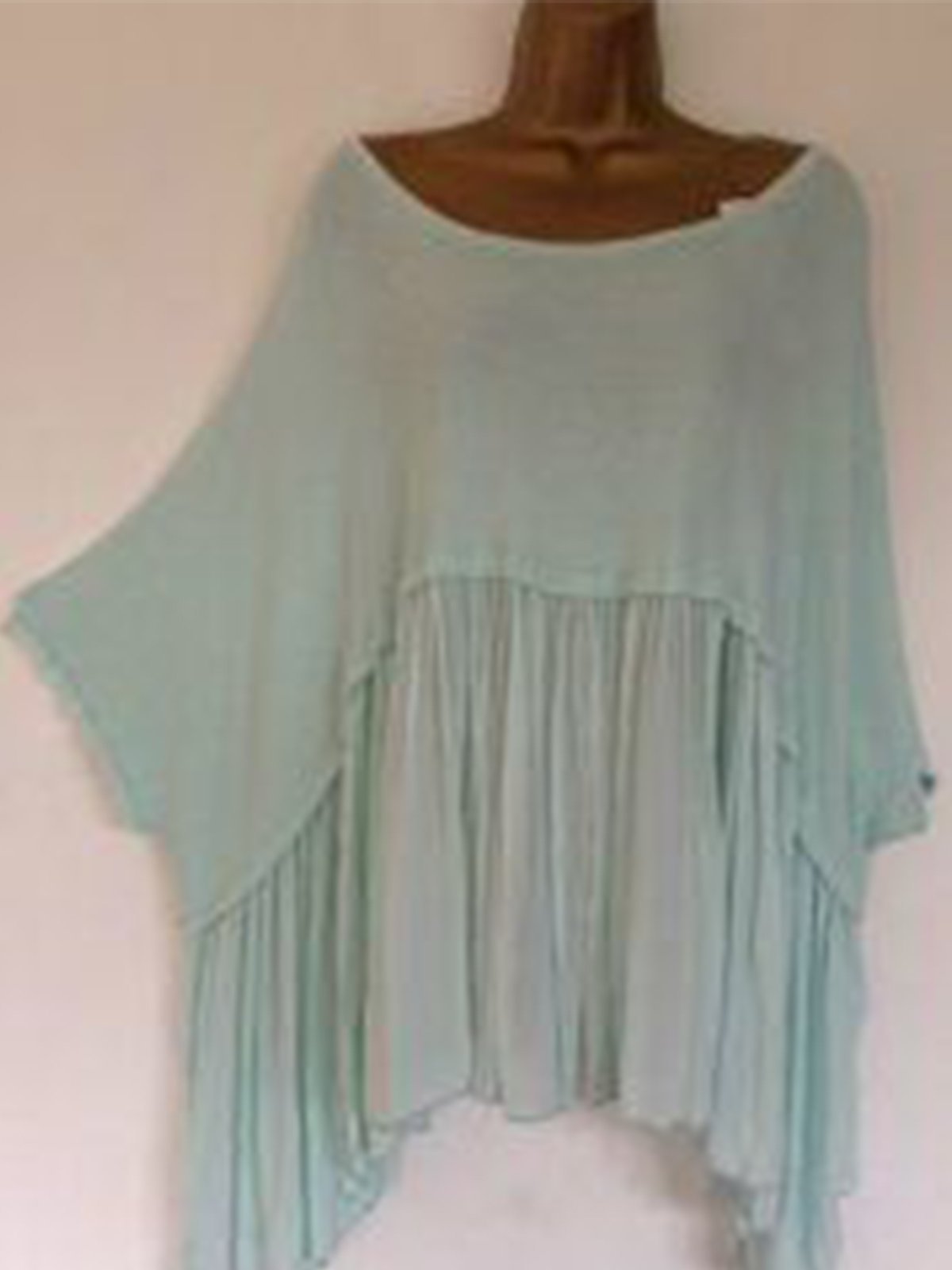 Plus Size Paneled Batwing Asymmetrical T-shirts