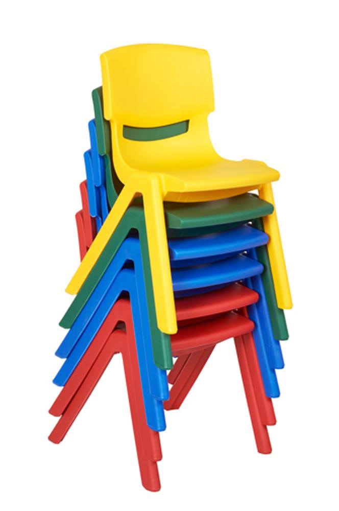 Ecr4kids 12x22 Assorted Resin Chair Pack, 6 Piece