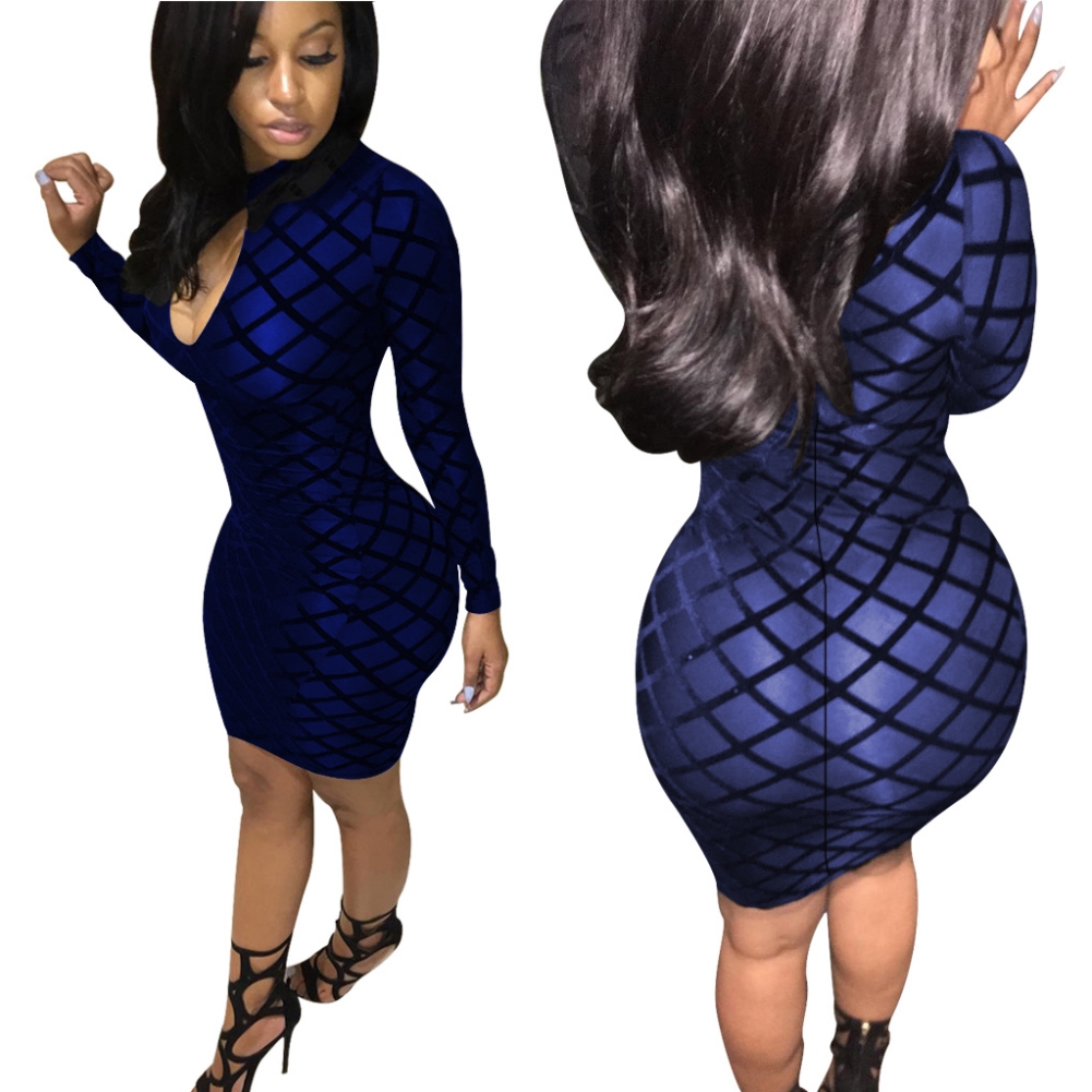 Sexy Long Sleeve Keyhole Bodycon Dress