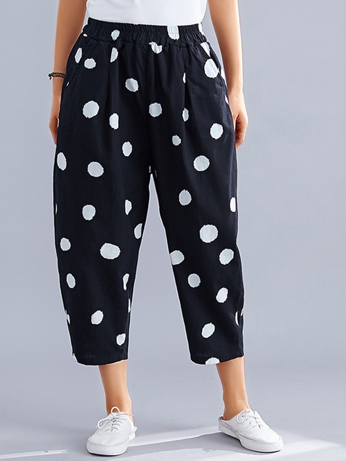 Women Polka Dots Casual Pants