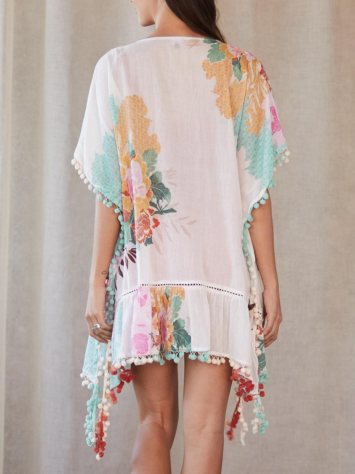 Casual Shift Short Sleeve V Neck Dresses