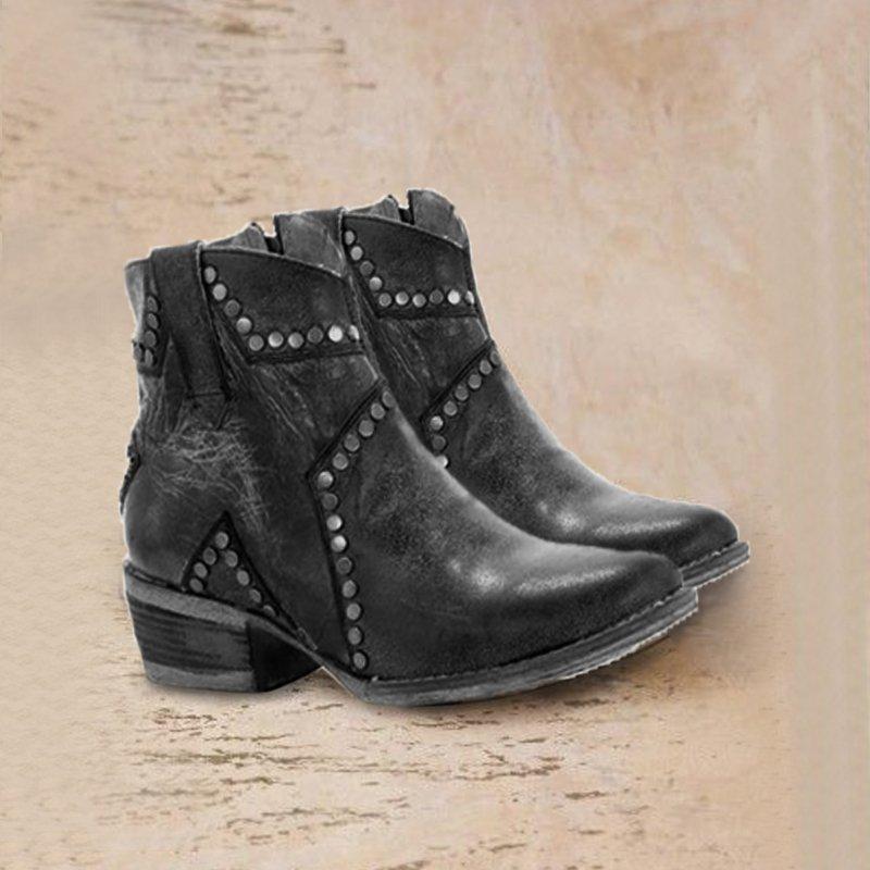Kitten Heel Spring/fall Leather Boots
