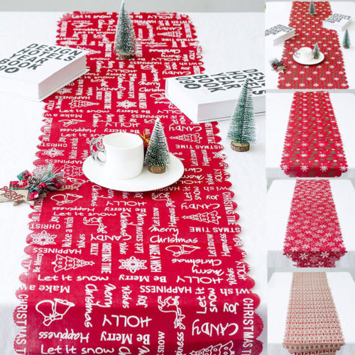 Linen Christmas Home Table Decor Tablecloth