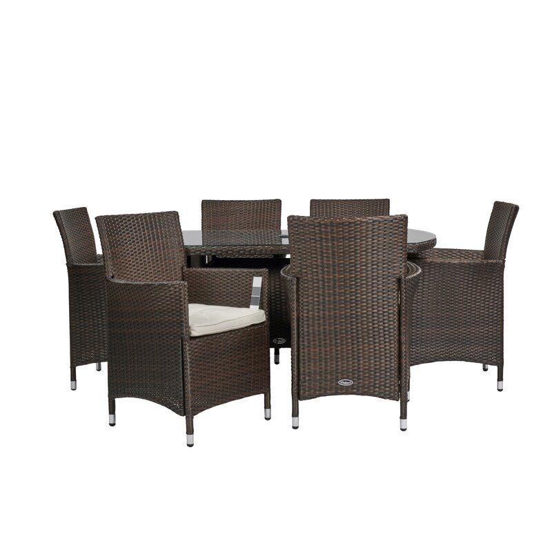Rectangular 6 - Person 150Cm Long Dining Set with Cushions