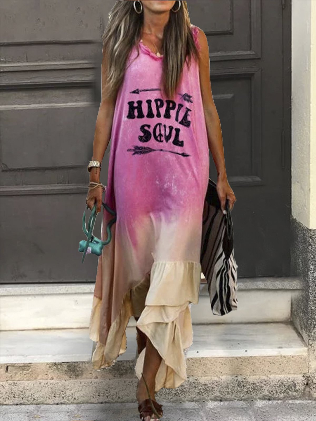 Sleeveless Cotton-Blend Letter Dresses