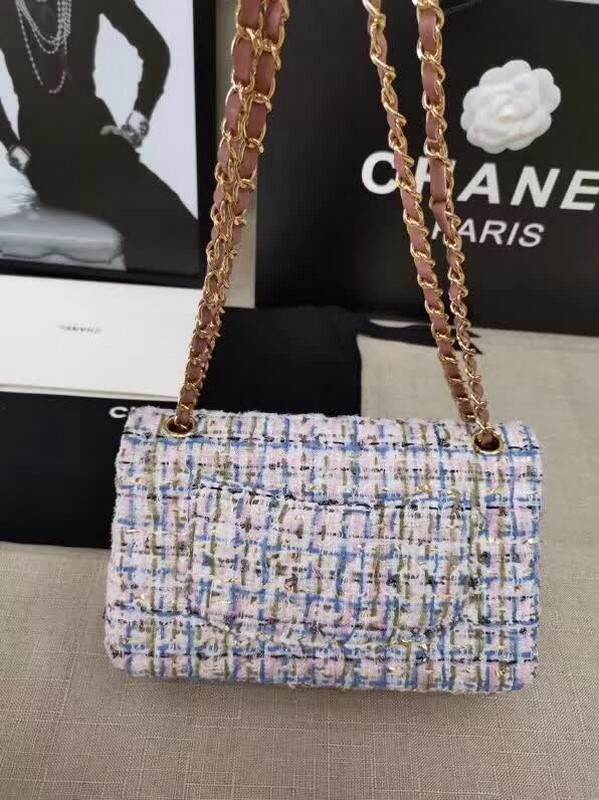 high quality handbag 119015 tweed flap bag 1112