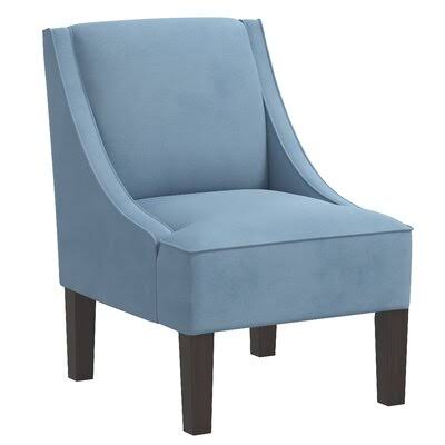 24x22 W Cotton Side Chair Latitude Run Fabric: Blue Cotton