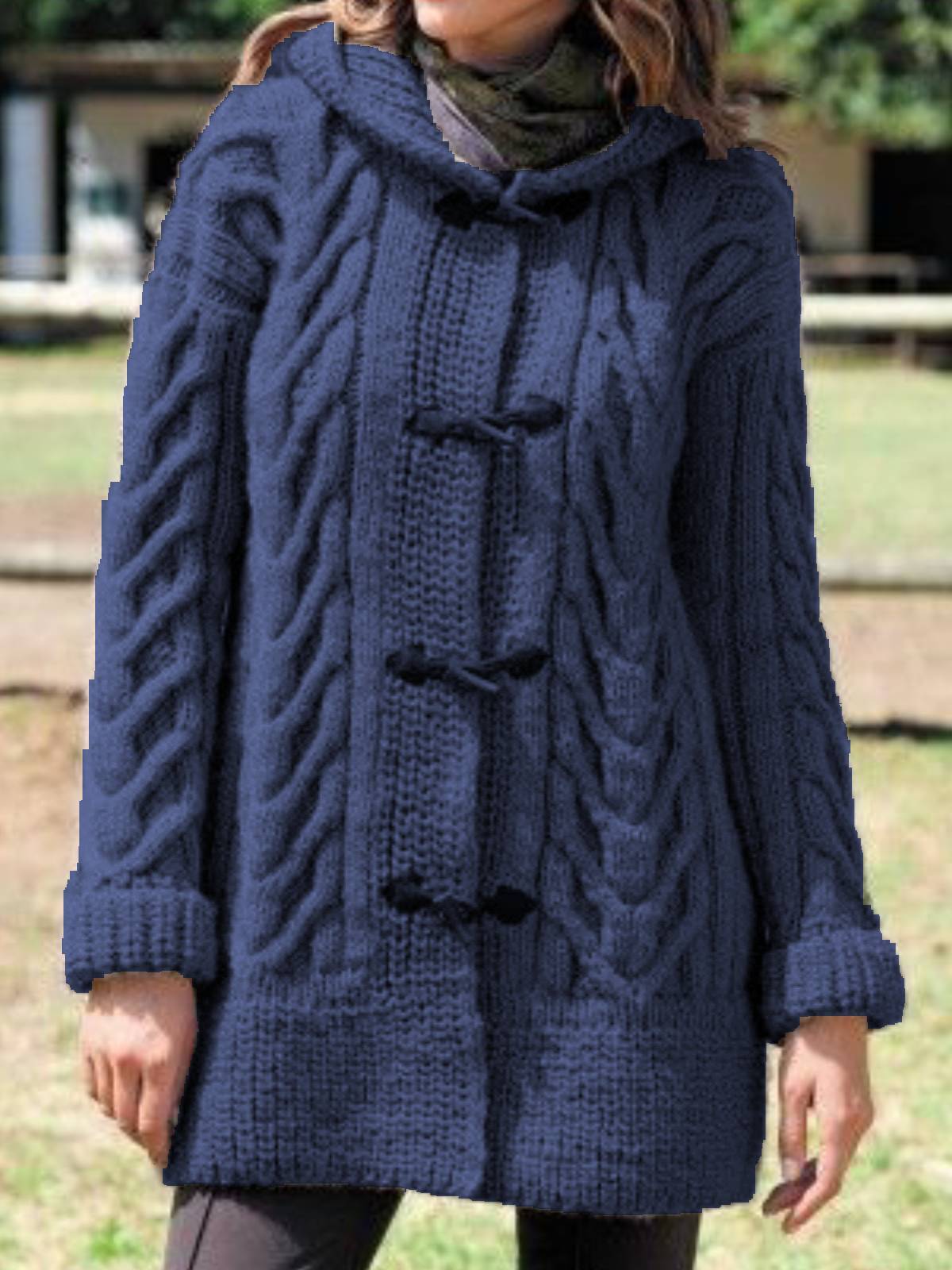 Hoodie Long Sleeve Cotton-Blend Outerwear