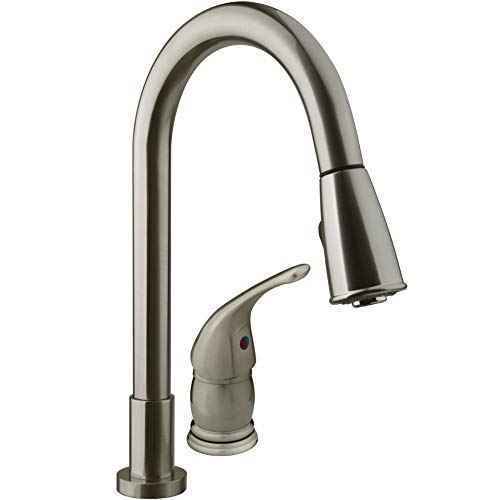 Kitchen Sink Faucet with Side Lever (Brushed Satin Nickel)