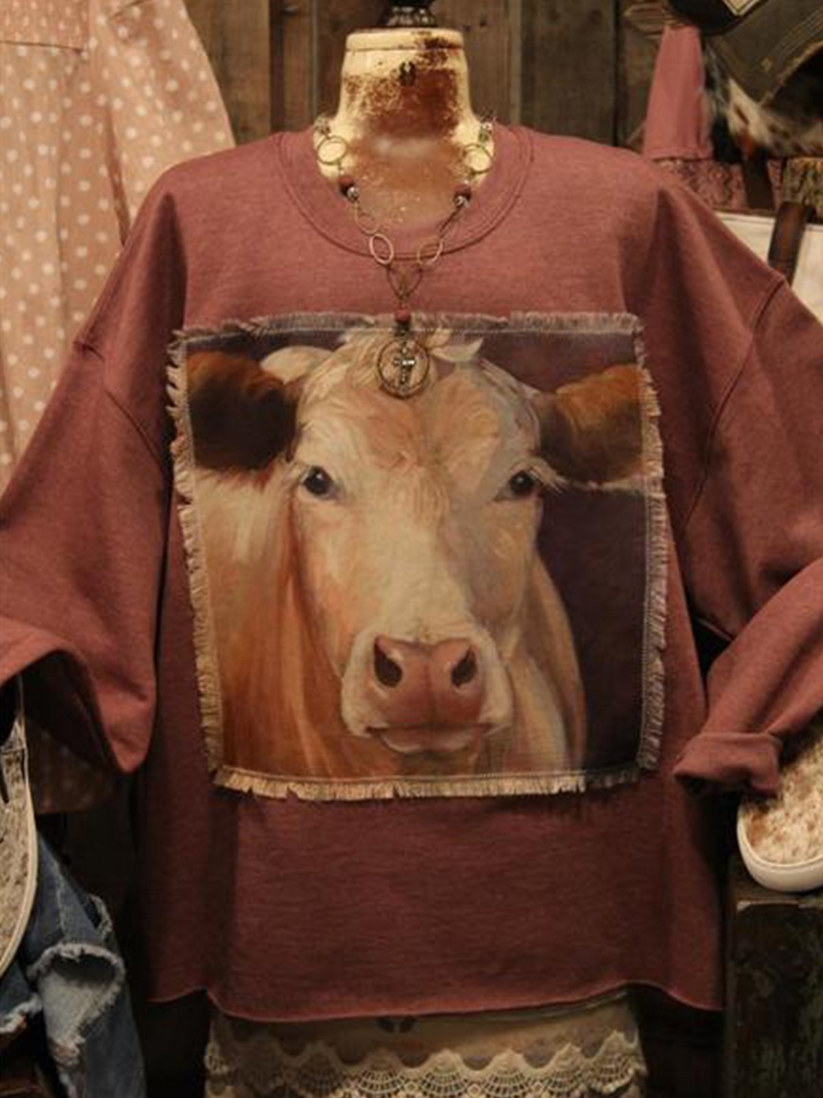 Coffee Jersey Crew Neck Casual Shirts & Tops