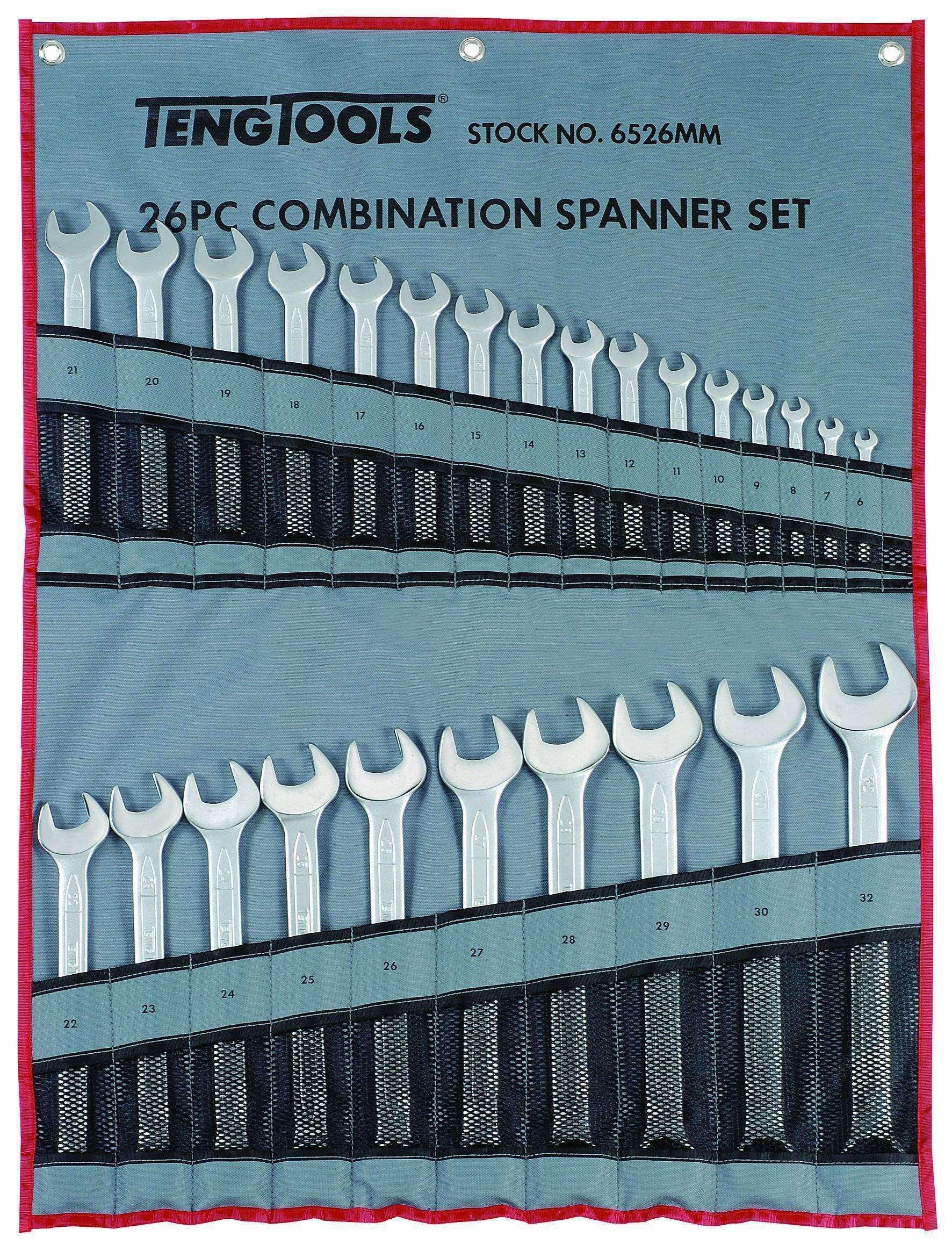Teng Tools �C 26 Piece Metric Combination Spanner Set 6-32mm �C TEN-O-6526MM