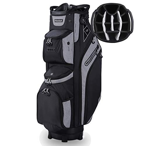 14 Way Golf Cart Bag for Push Bag Classy Design Full Length with Cooler, Rain Hood