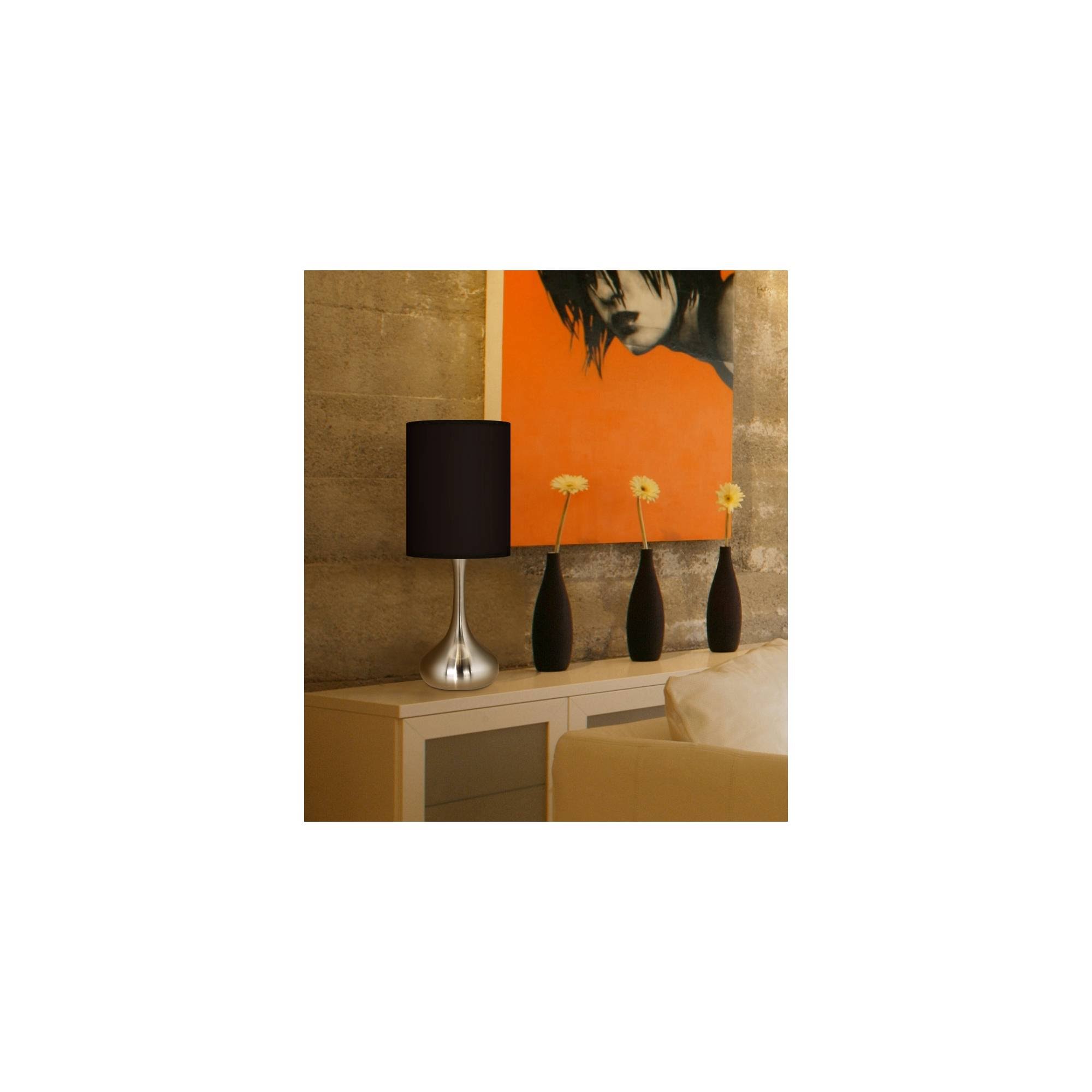 Giclee Glow All Black Giclee Droplet Table Lamp, Silver