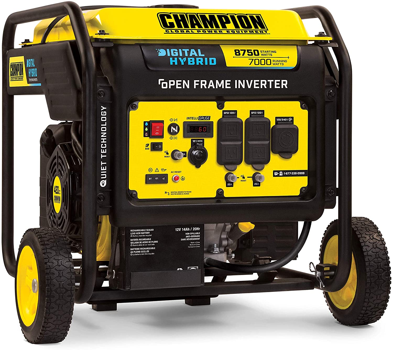 Champion Power Equipment 100520 8750-Watt DH Series Open Frame Inverter, Electric Start