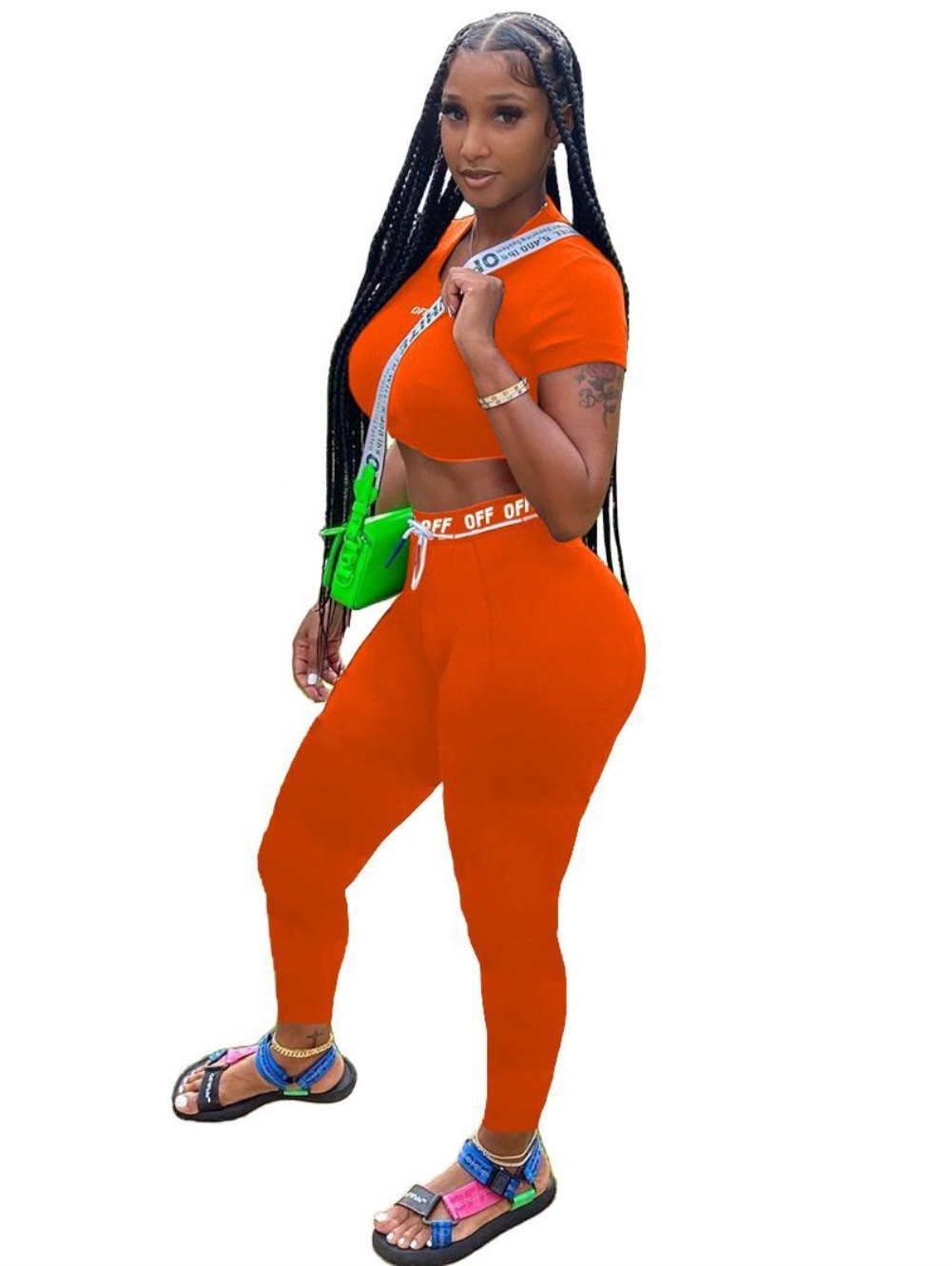 Summer Sports Fitness Crop Top and High Waist Legging Set