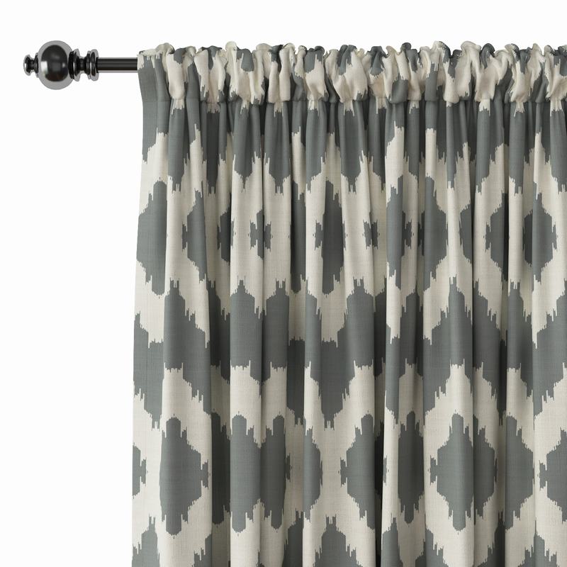 Geometric Print Polyester Linen Curtain Drapery HENRY