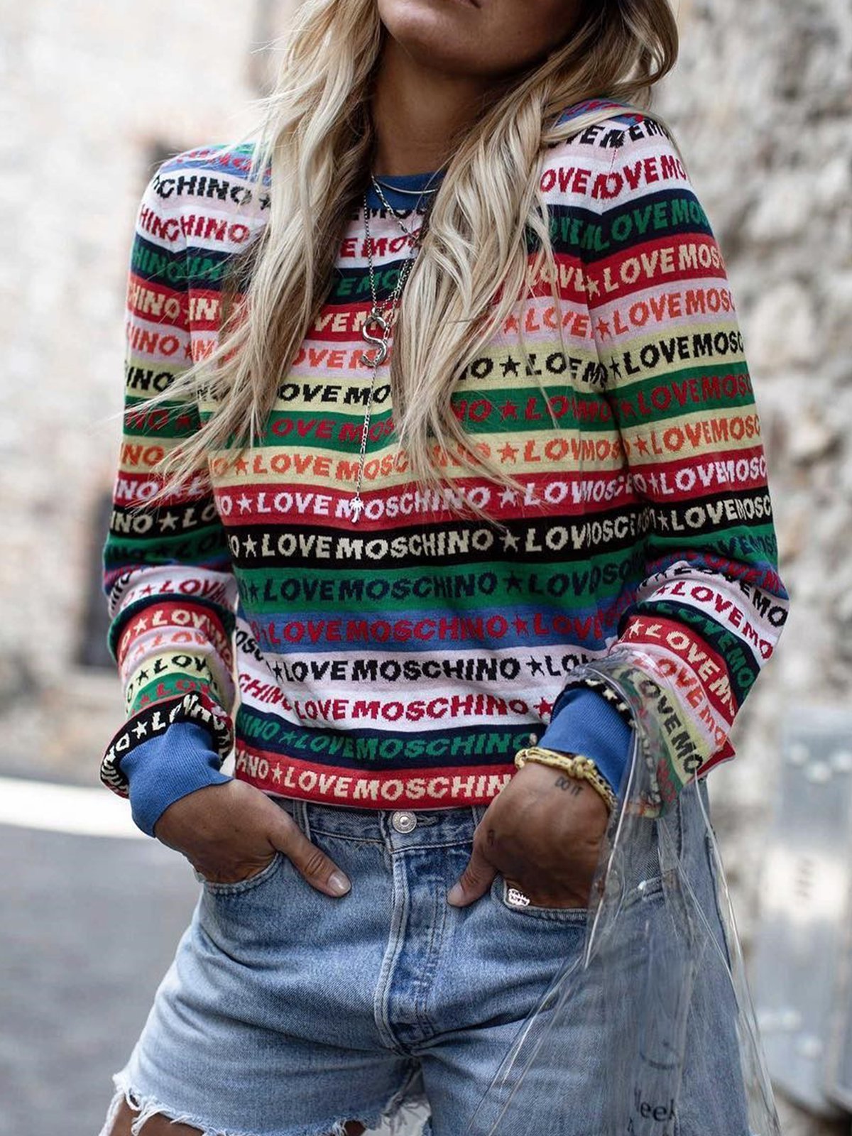 Casual Plus size letter sweater top