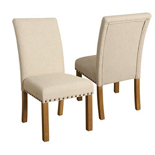 Classic Upholstered Parsons Dining Chairs | Set of 2 Accent Dining Chairs
