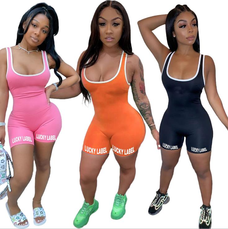Summer Womens short leisure sports jumpsuit QQ5243