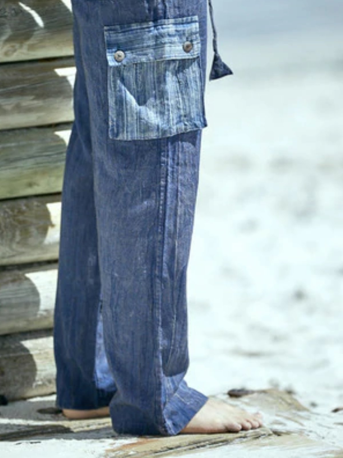 Casual Vintage Solid Pants