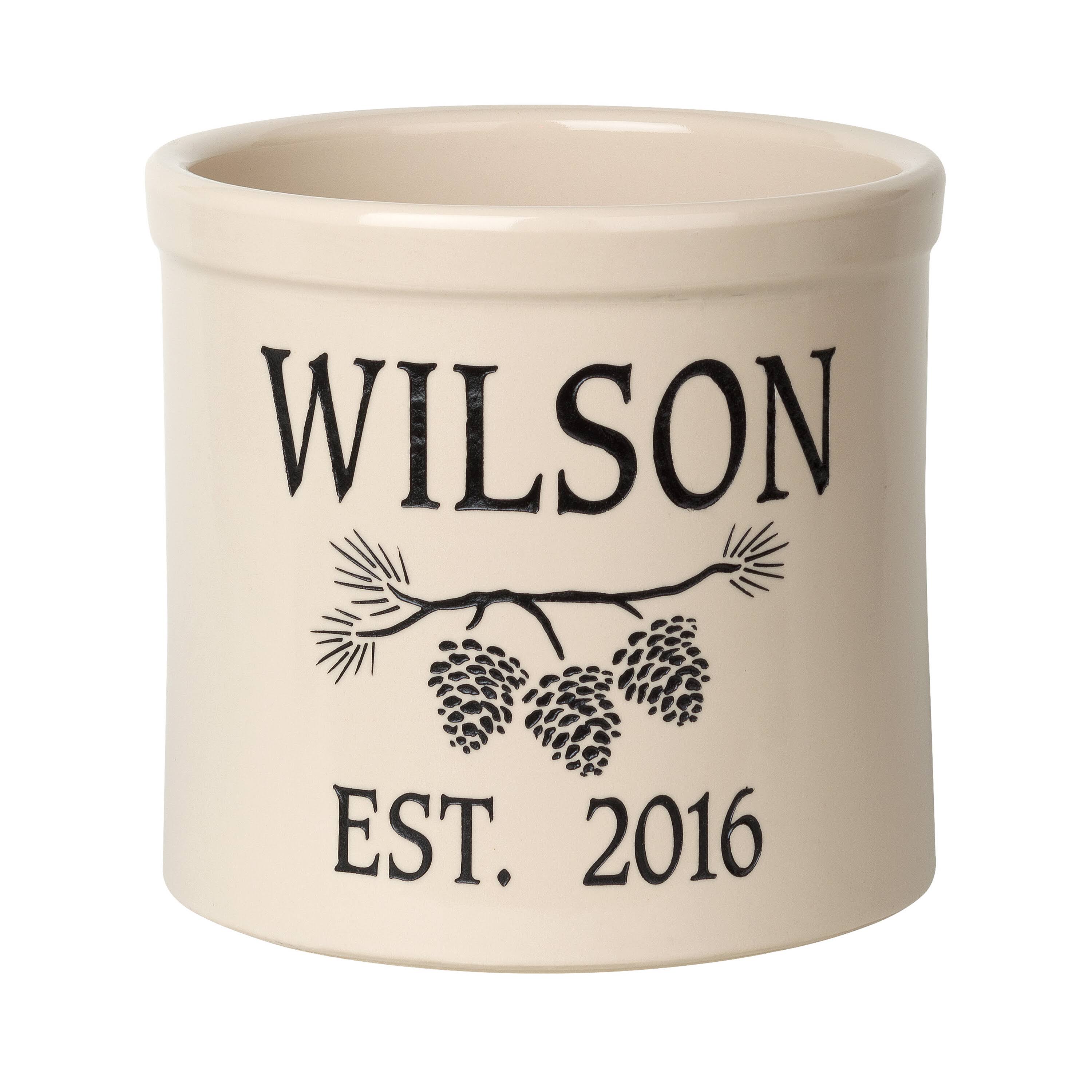 Whitehall 2550BK Personalized Pine Bough Established 2 Gallon Crock