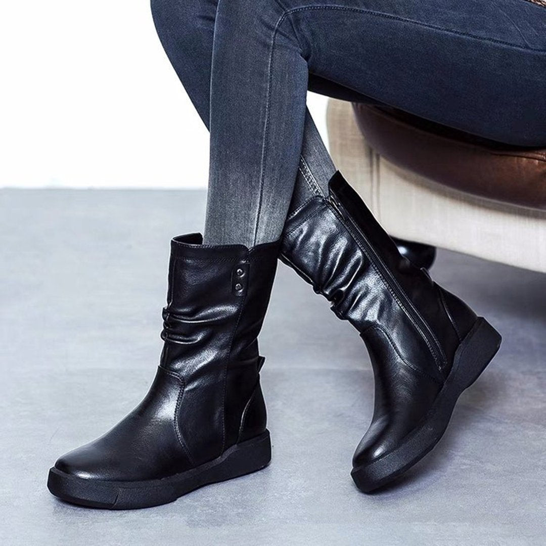 Women's Boots Round Toe Black Casual Boots
