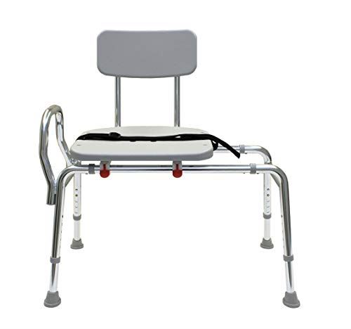 Transfer Bench and Sliding Shower Chair (70211). Multiple Safety Features