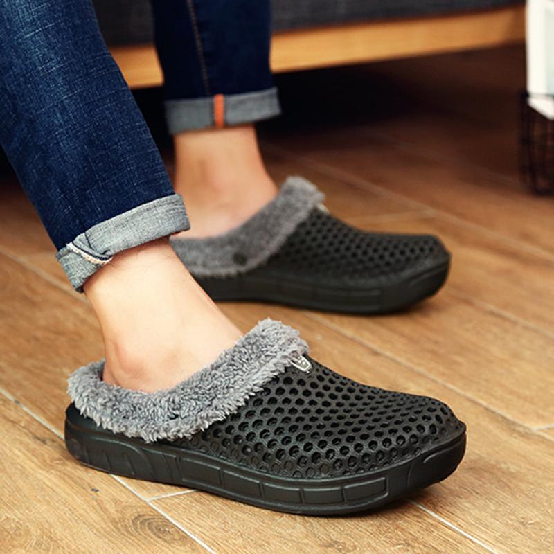 Women Closed Toe Warm Plus Size Slippers Casual Shoes