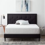 LUCID Upholstered Bed with Diamond Tufted Headboard-Sturdy Wood Build / Full