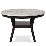 New Classic Furniture Celeste Faux Marble Round Dining Table, 47-Inch
