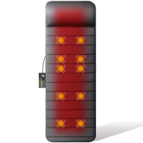 Electric Heating Pad Massage Mat with 10 Vibration Motors for Pain Relief