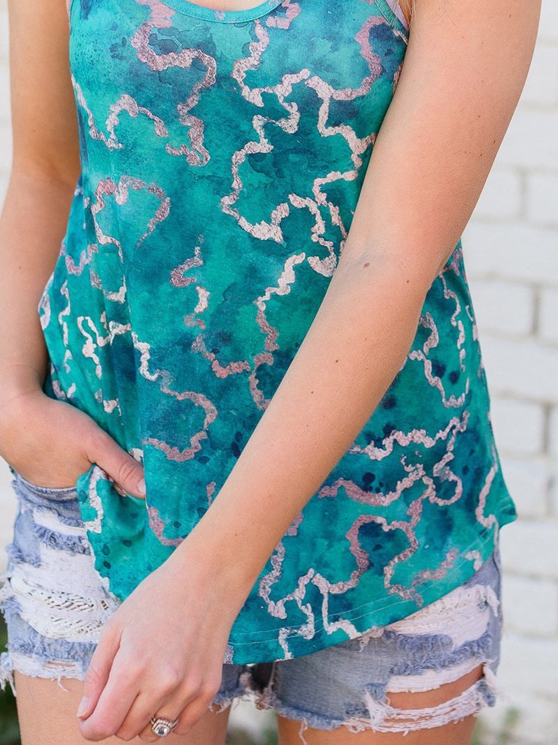 Cowgirl Ombre/tie-Dye Jersey Tanks