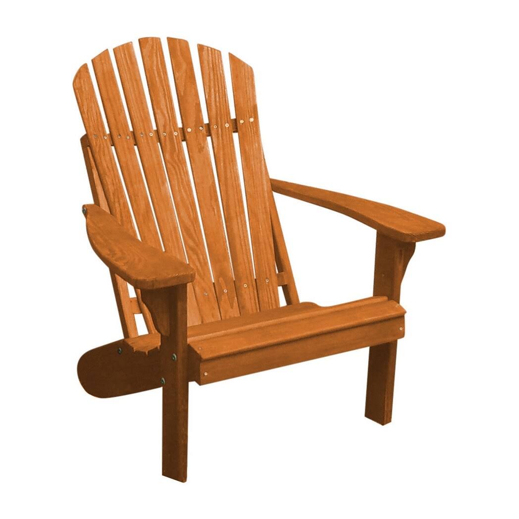 Pine Fanback Adirondack Chair - Cedar Stain