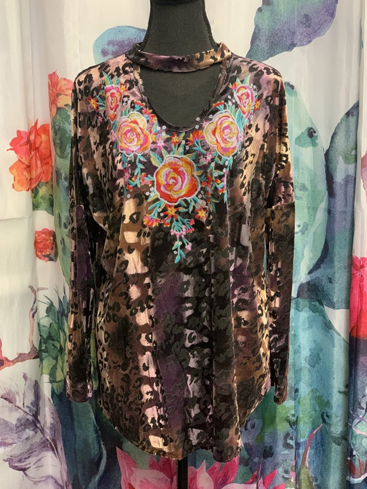 V Neck Cotton-Blend Casual Shirts & Tops