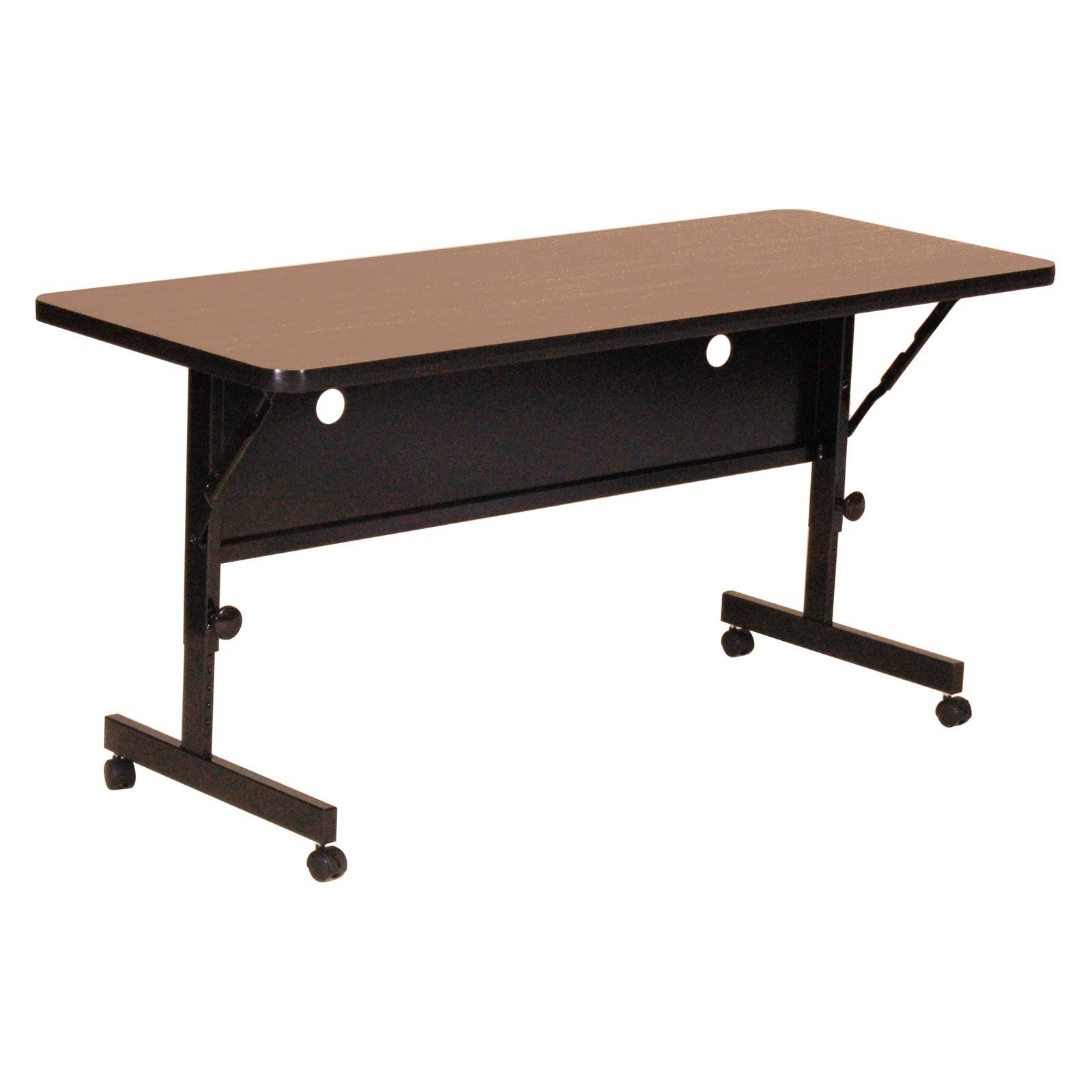 Correll Deluxe Flip Top Table - High Pressure Top - 24x72 Medium Oak